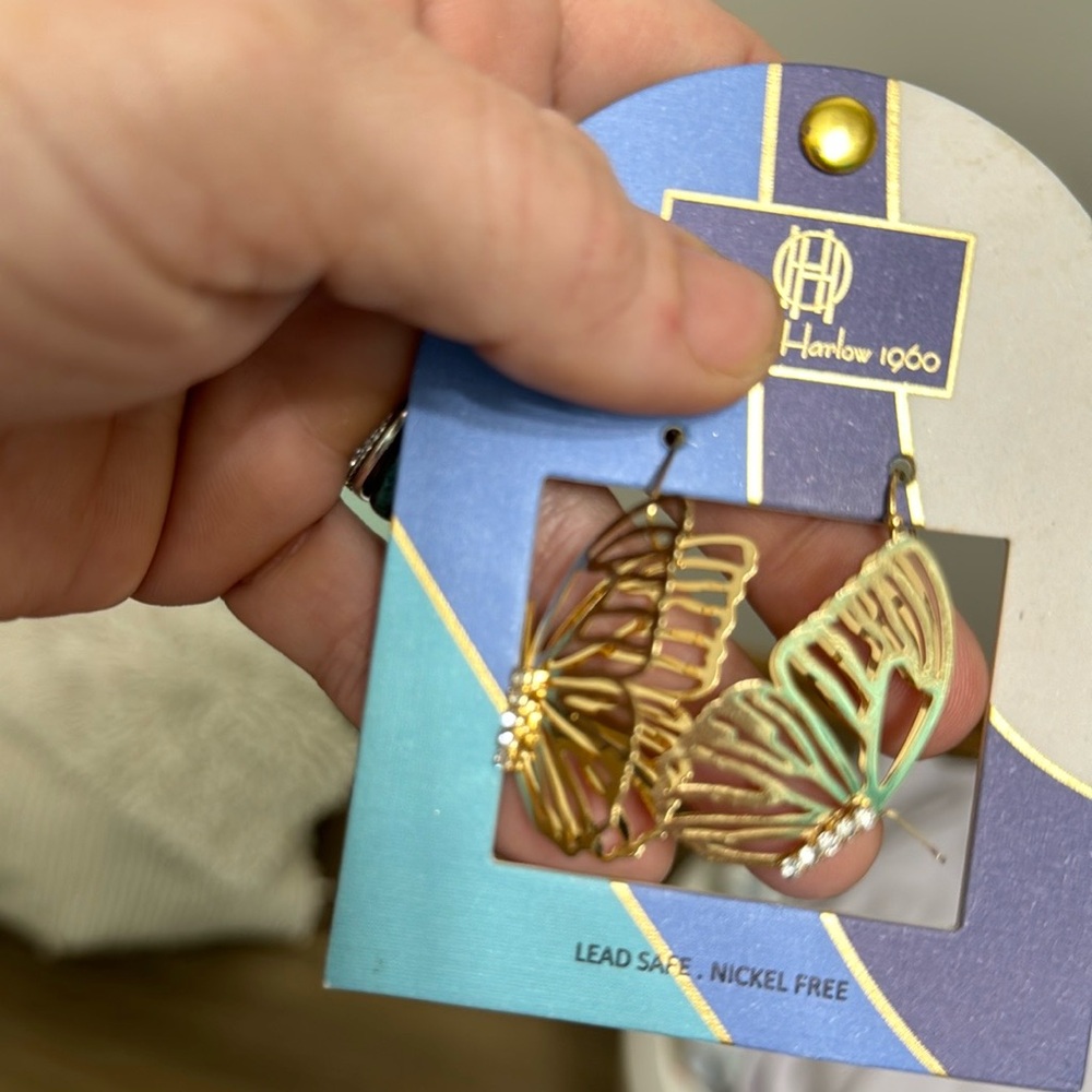 NWOT House of Harlow 1960 Butterfly earrings